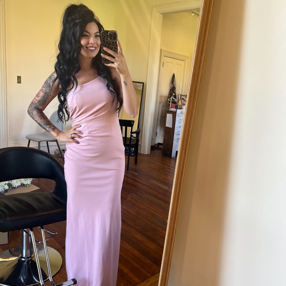 Revelry Jade Crepe Dress in blushing Bride